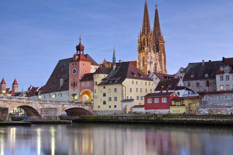 Stadtbild Regensburg, Dom, Donau